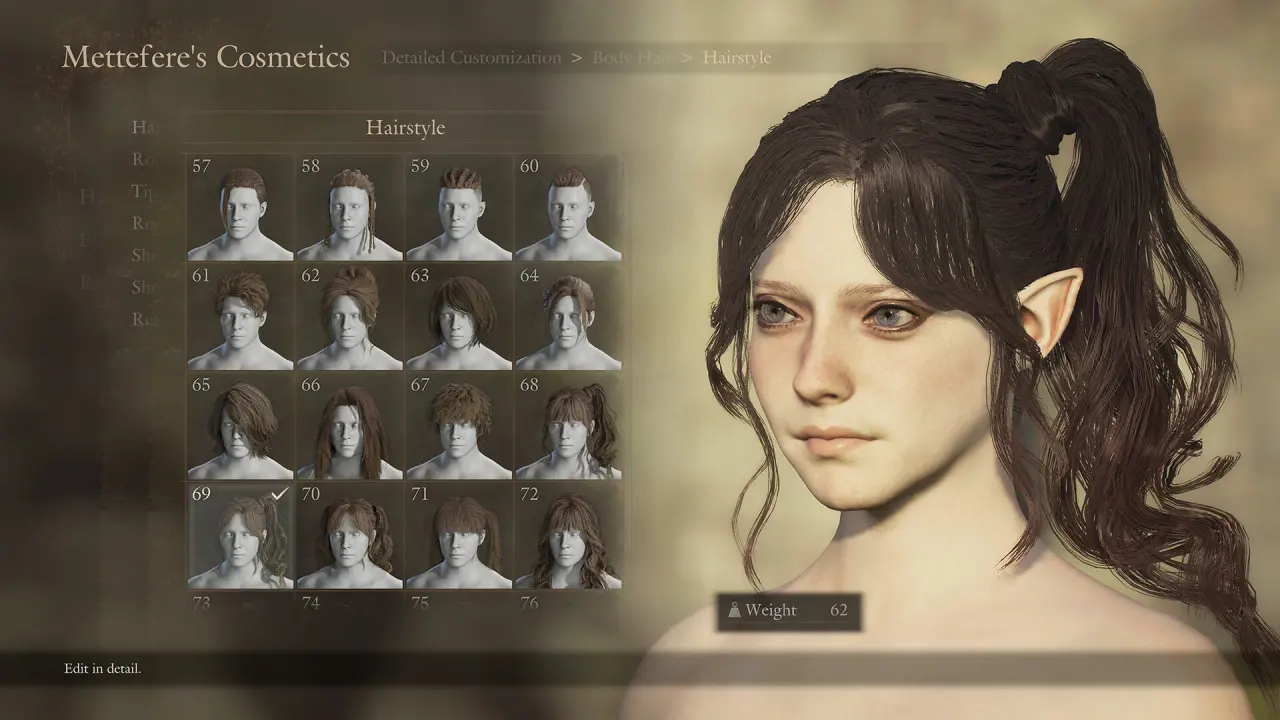 Character creation shows hairstyle options beside a female character.